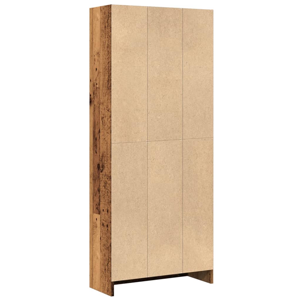 bogreol 60x24x143 cm konstrueret træ antikt træ