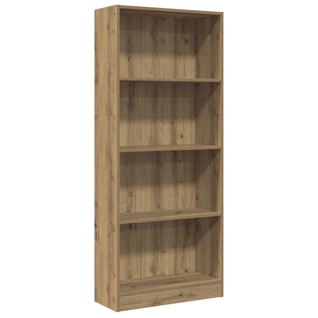 bogreol 60x24x143 cm konstrueret træ egetræsfarve
