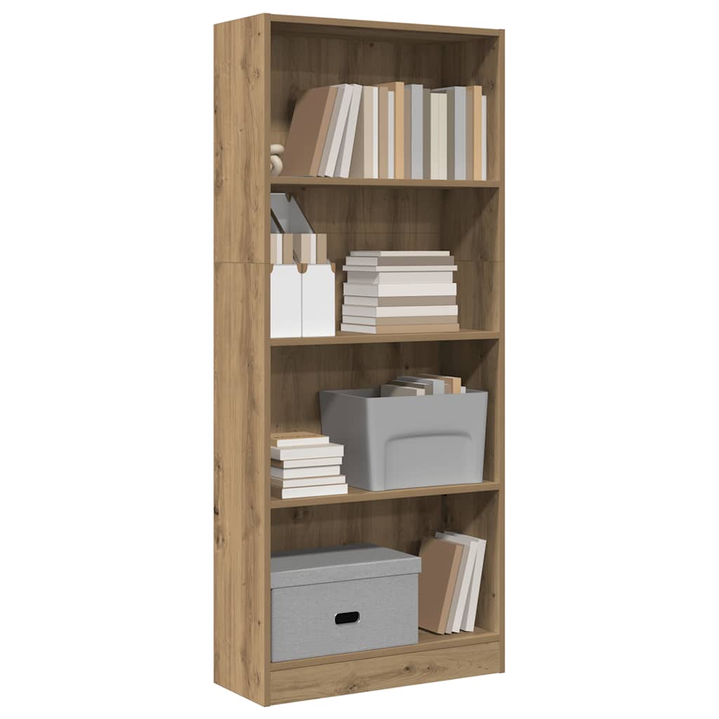 bogreol 60x24x143 cm konstrueret træ egetræsfarve