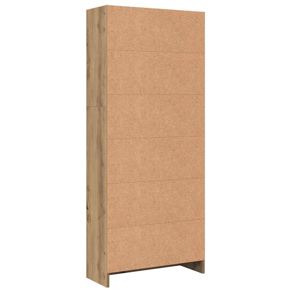 bogreol 60x24x143 cm konstrueret træ egetræsfarve
