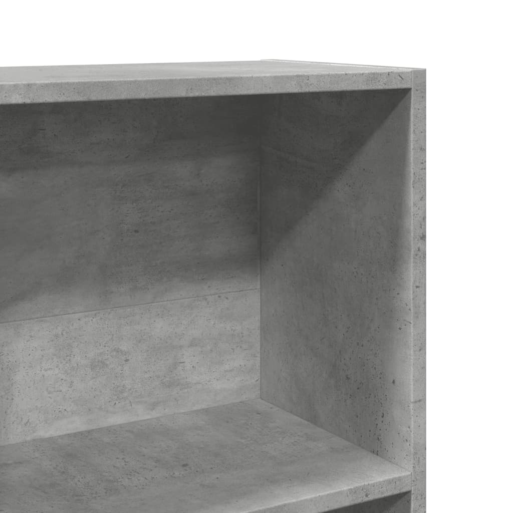bogreol 60x24x176 cm konstrueret træ betongrå