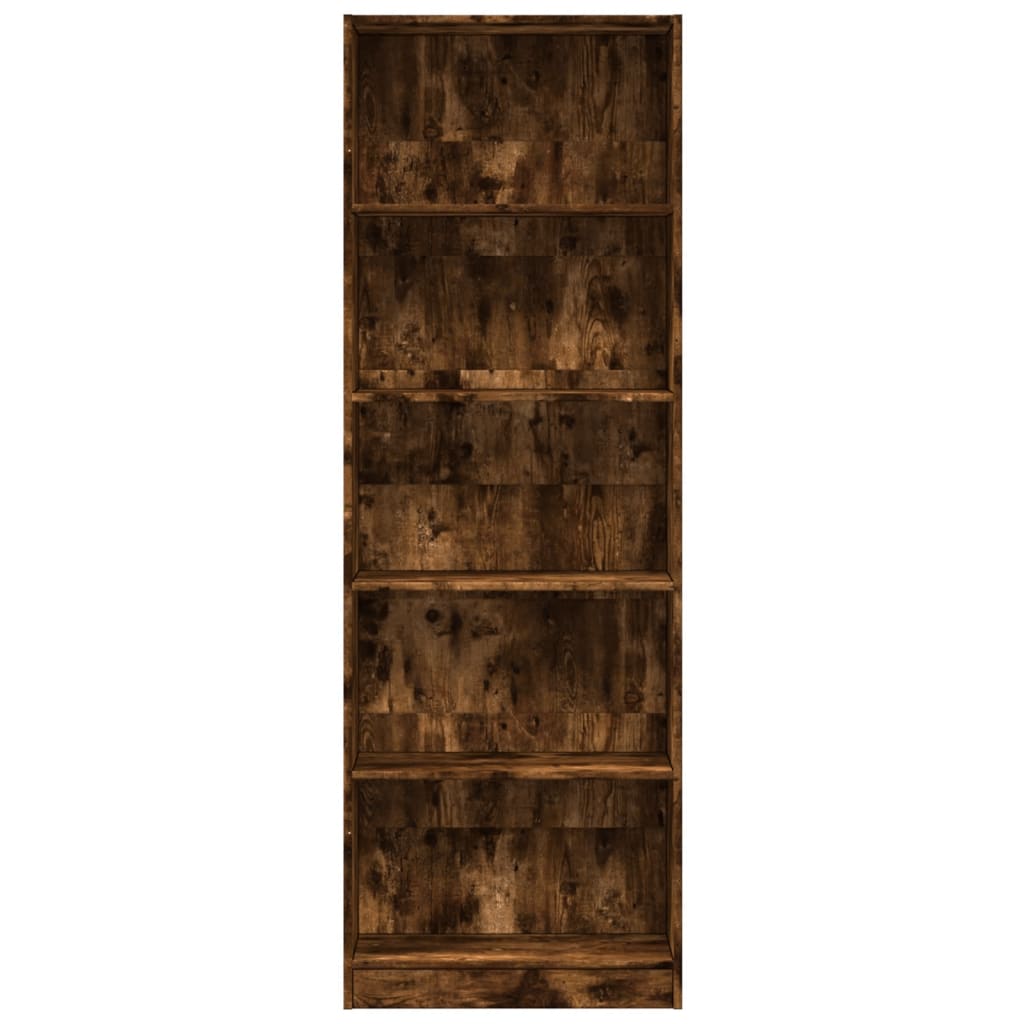 bogreol 60x24x176 cm konstrueret træ røget egetræsfarve
