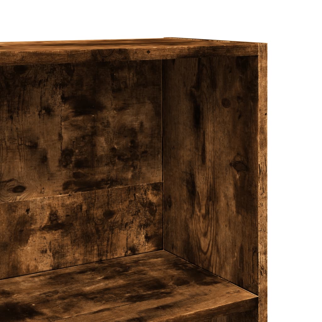 bogreol 60x24x176 cm konstrueret træ røget egetræsfarve