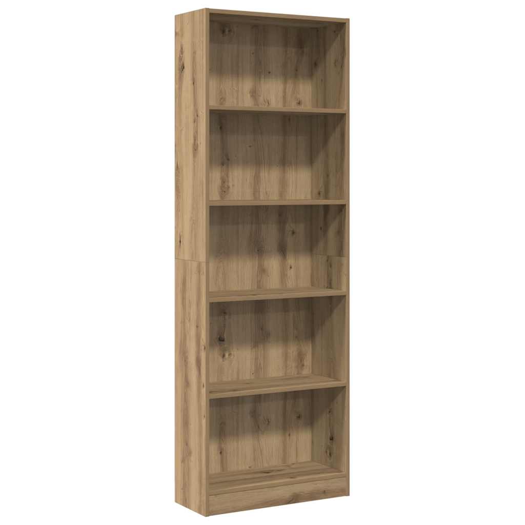 bogreol kunstnerisk eg 60x24x176 cm konstrueret træ
