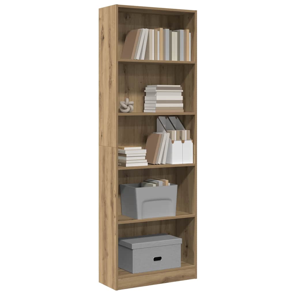 bogreol kunstnerisk eg 60x24x176 cm konstrueret træ