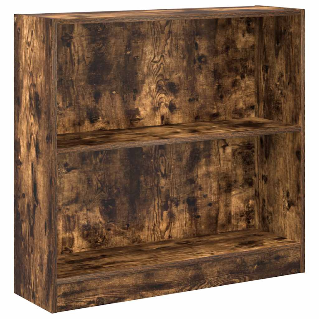 bogreol 80x24x76 cm konstrueret træ røget egetræsfarve