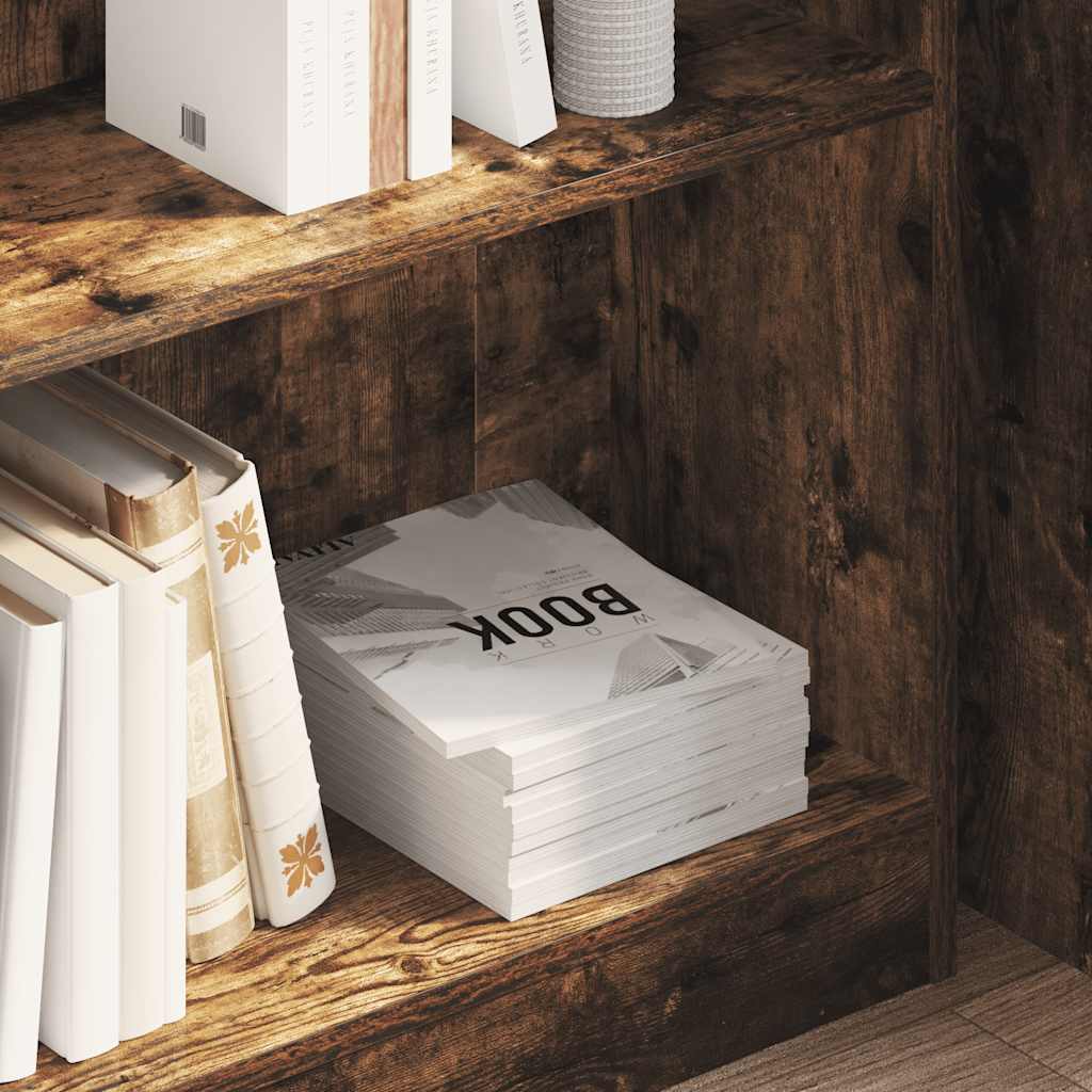 bogreol 80x24x76 cm konstrueret træ røget egetræsfarve