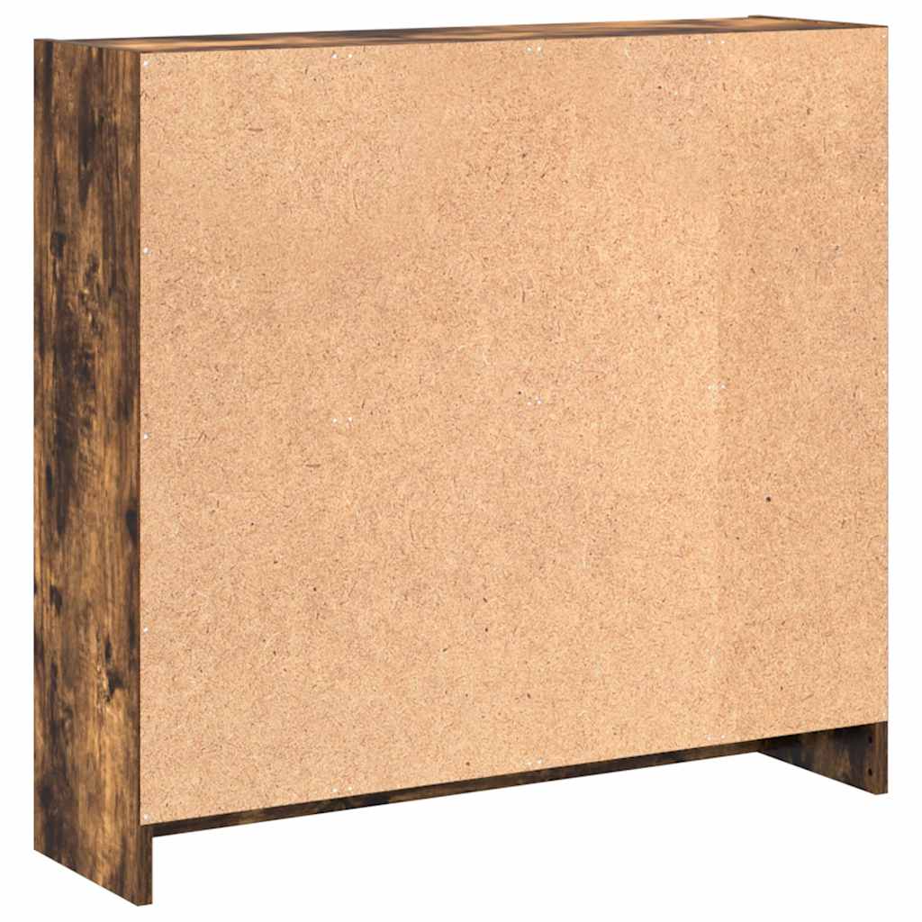 bogreol 80x24x76 cm konstrueret træ røget egetræsfarve