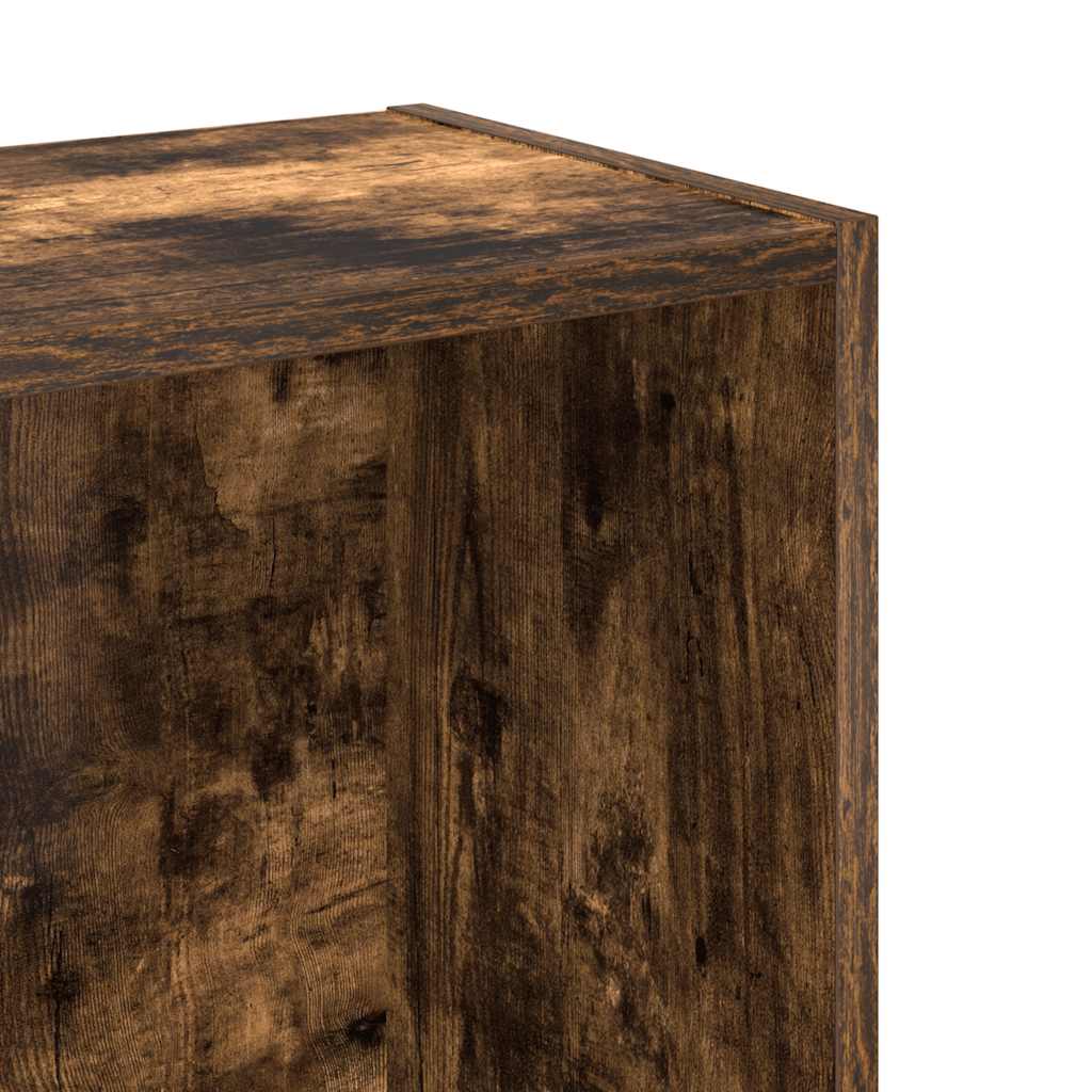 bogreol 80x24x76 cm konstrueret træ røget egetræsfarve