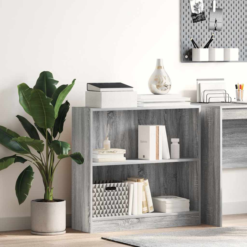 bogreol 80x24x76 cm konstrueret træ grå sonoma-eg
