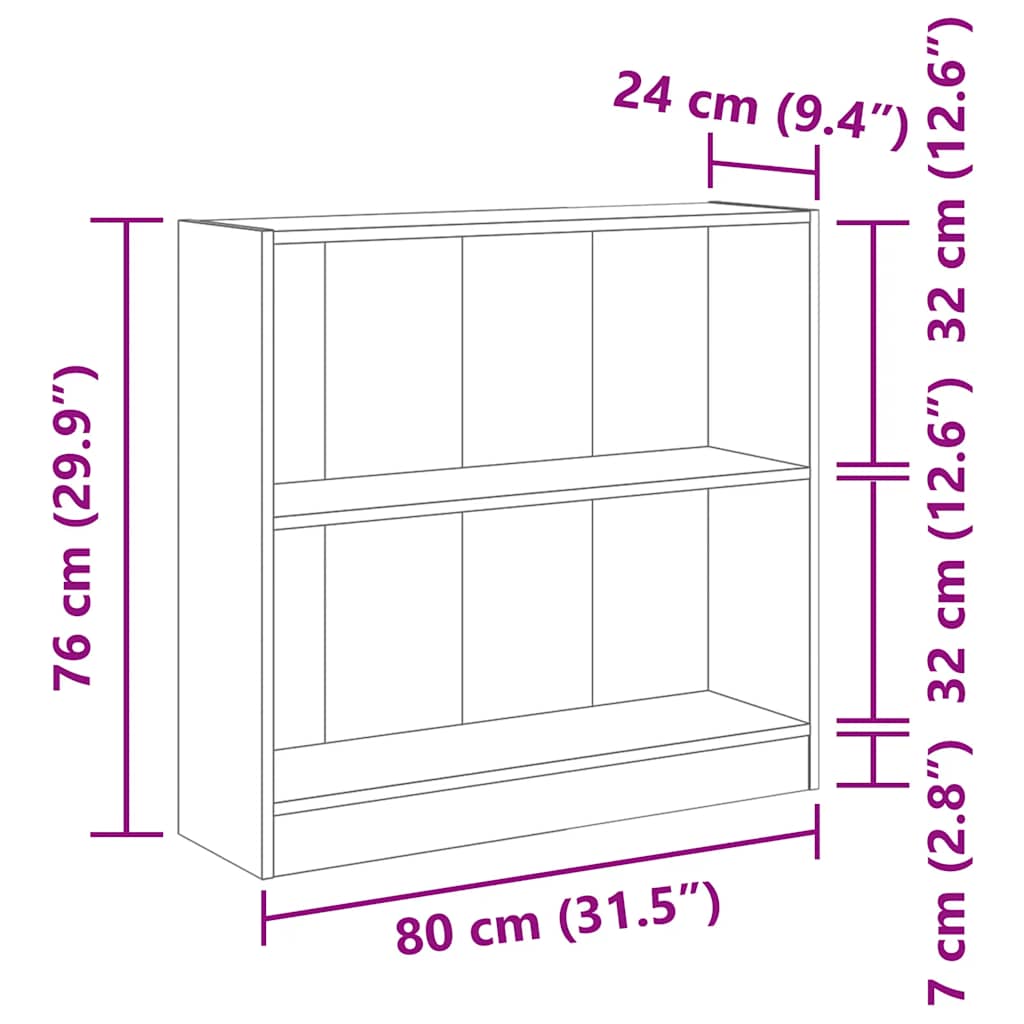 bogreol 80x24x76 cm konstrueret træ antikt træ