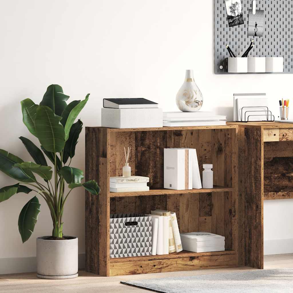 bogreol 80x24x76 cm konstrueret træ antikt træ