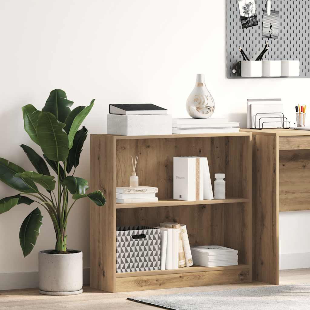 bogreol 80x24x76 cm konstrueret træ egetræsfarve