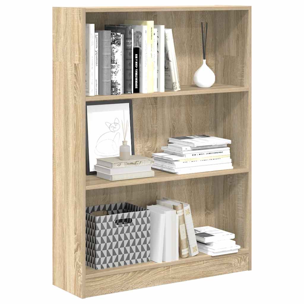 bogreol 80x24x109 cm konstrueret træ sonoma-eg