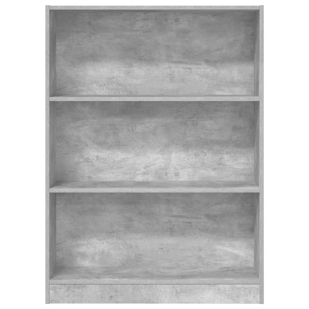 bogreol 80x24x109 cm konstrueret træ betongrå