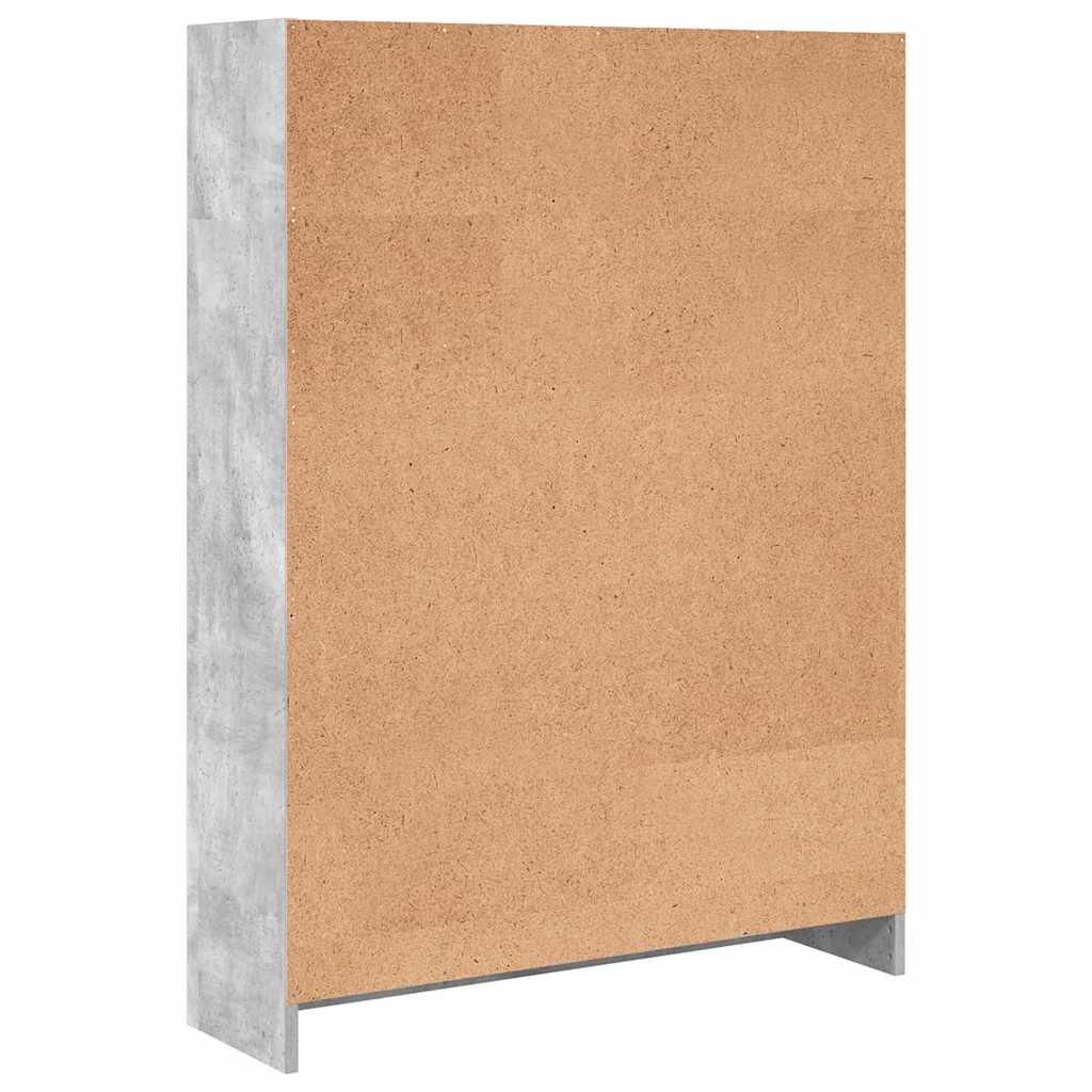 bogreol 80x24x109 cm konstrueret træ betongrå