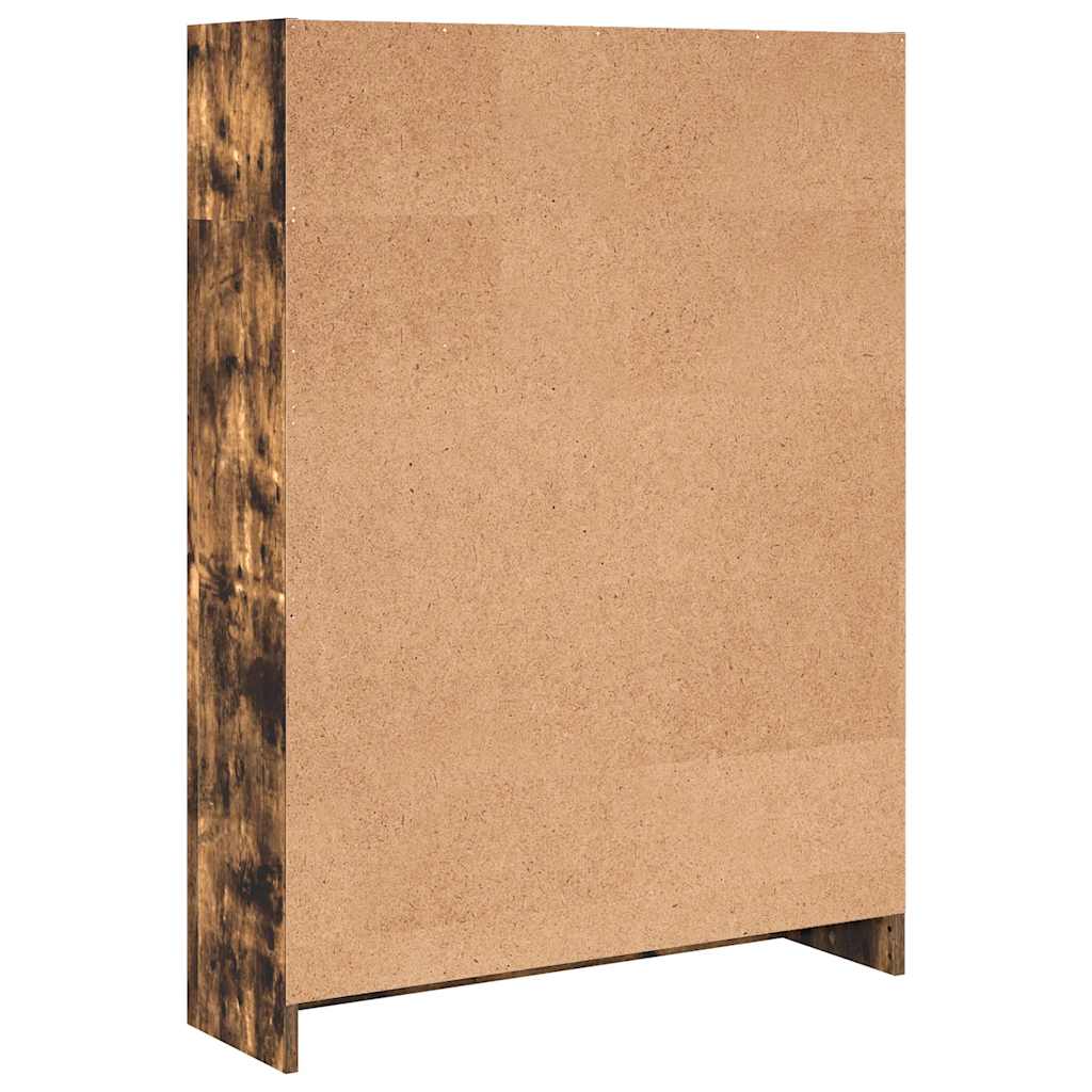 bogreol 80x24x109 cm konstrueret træ røget egetræsfarve