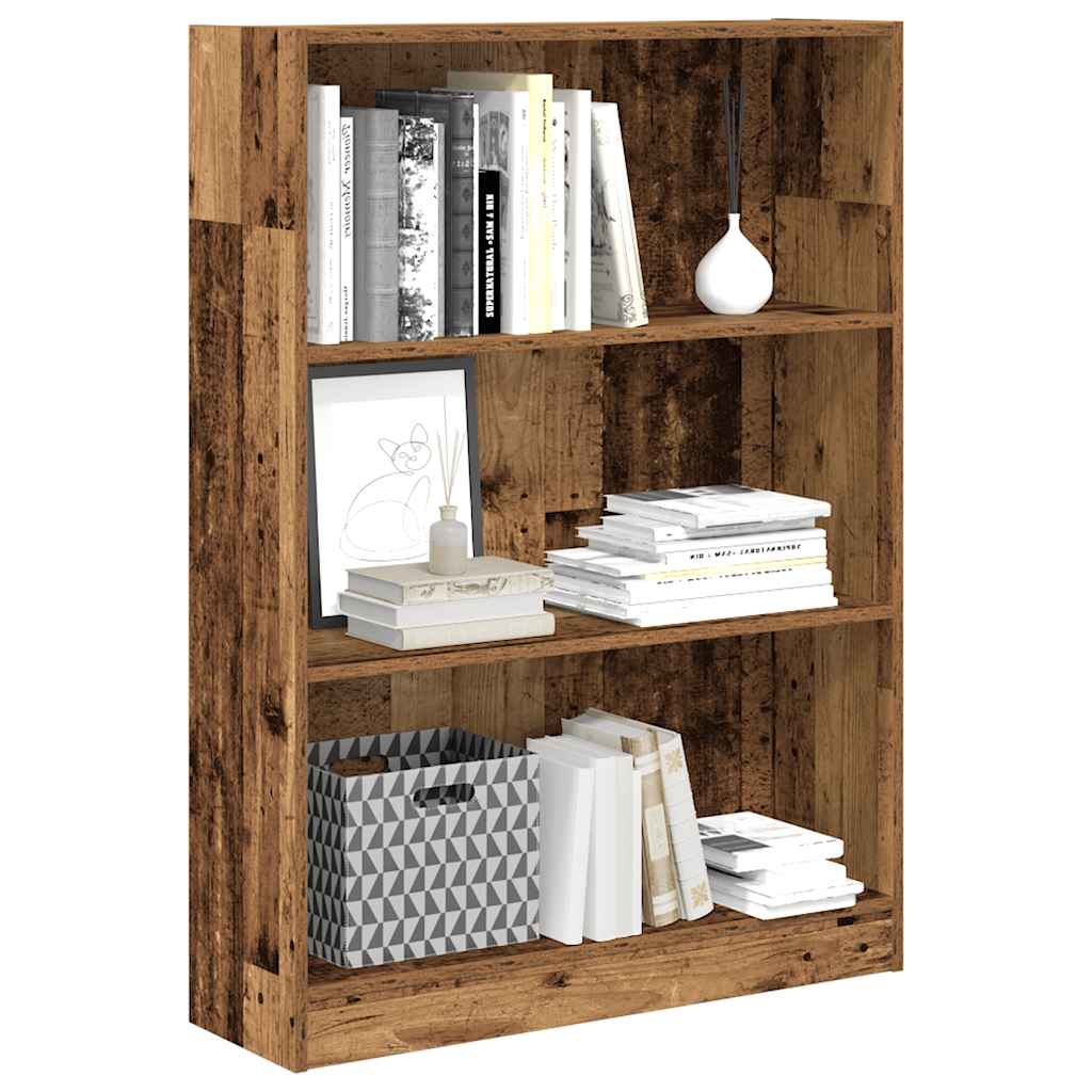 bogreol 80x24x109 cm konstrueret træ antikt træ