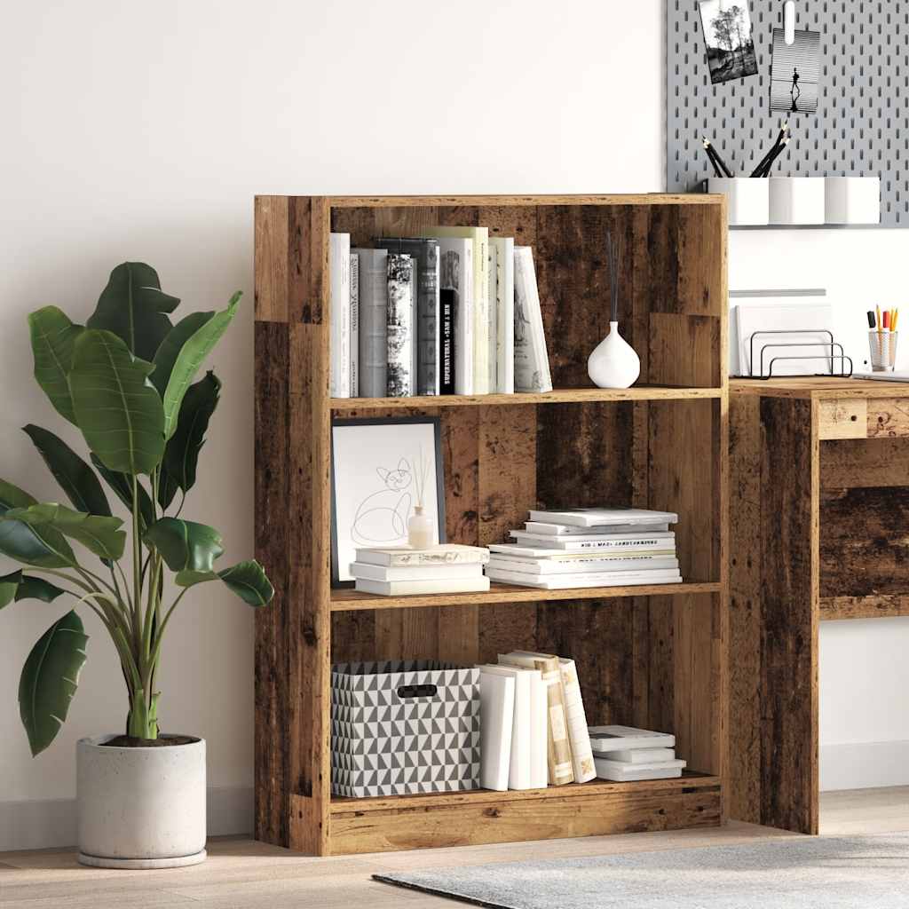 bogreol 80x24x109 cm konstrueret træ antikt træ
