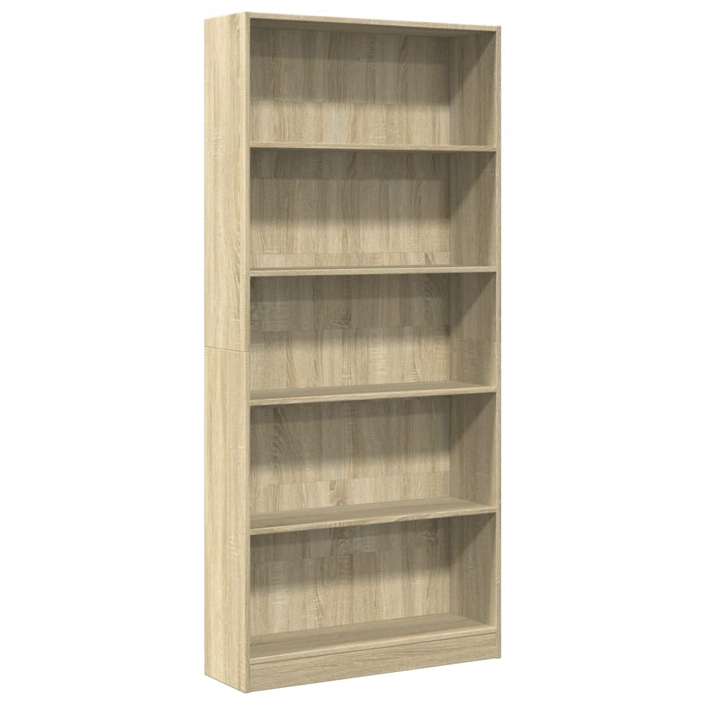 bogreol Sonoma eg 80x24x176 cm konstrueret træ