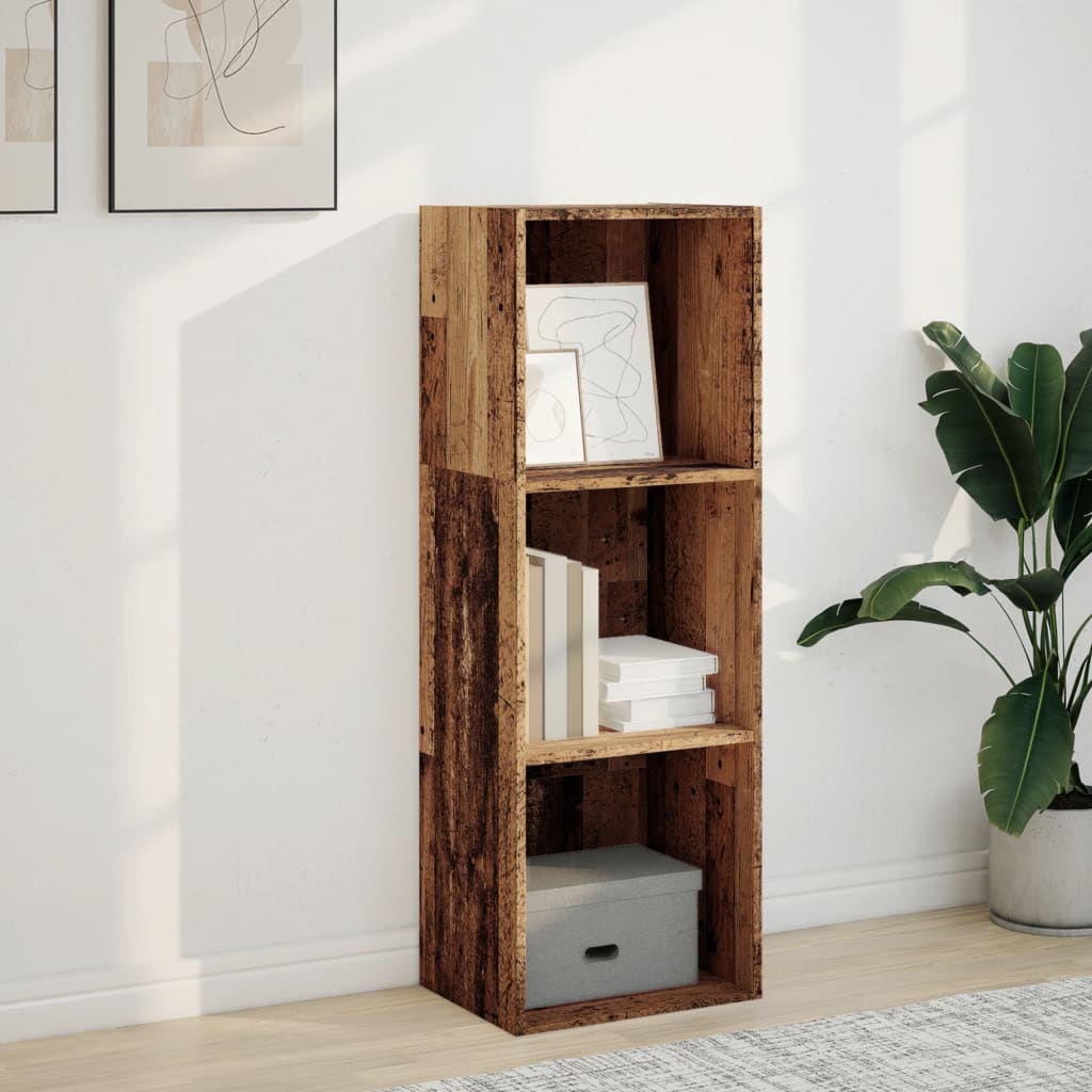 bogreol 40x30x114 cm konstrueret træ antikt træ
