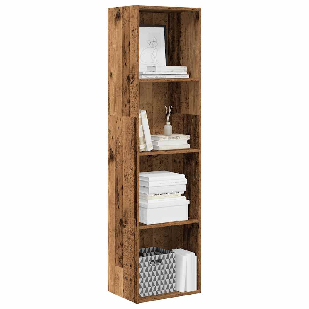 bogreol 40x30x152 cm konstrueret træ gammelt trælook