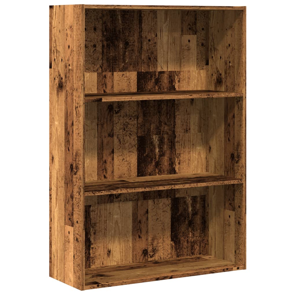 bogreol 80x30x114 cm konstrueret træ gammelt trælook