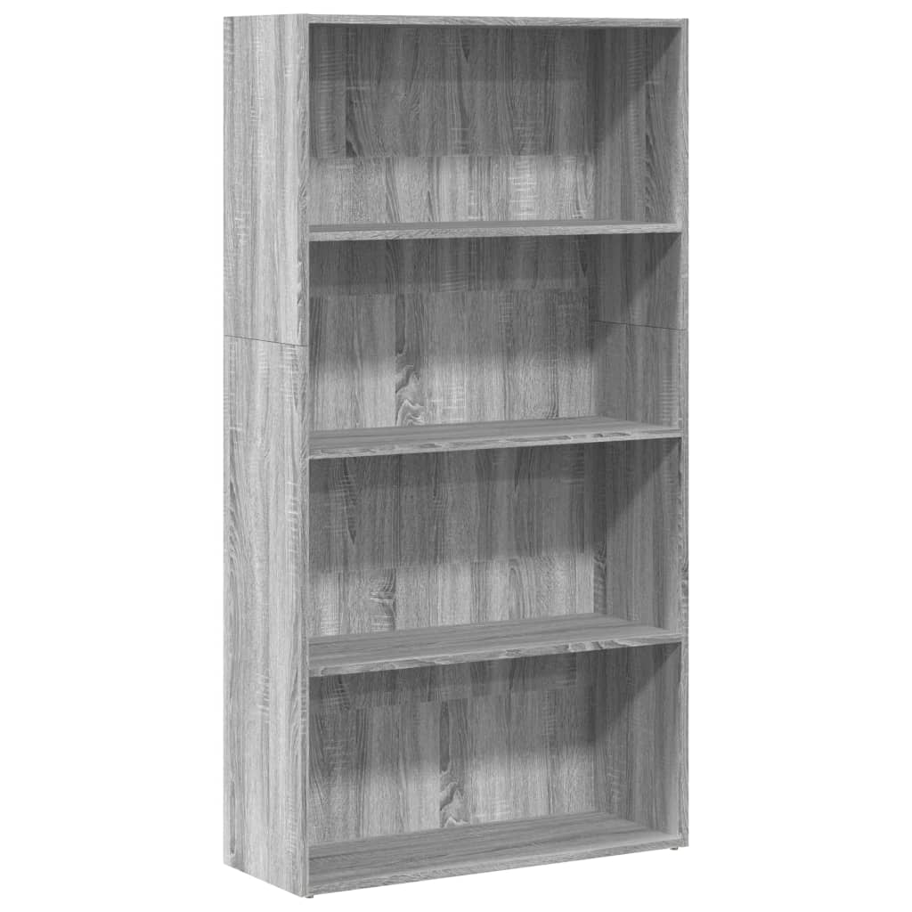 bogreol 80x30x152 cm konstrueret træ grå sonoma-eg