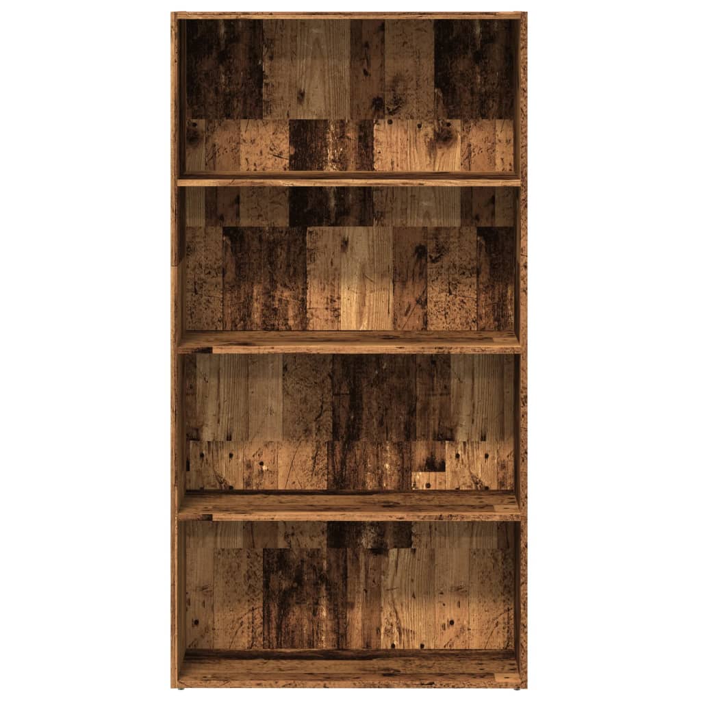 bogreol 80x30x152 cm konstrueret træ gammelt trælook
