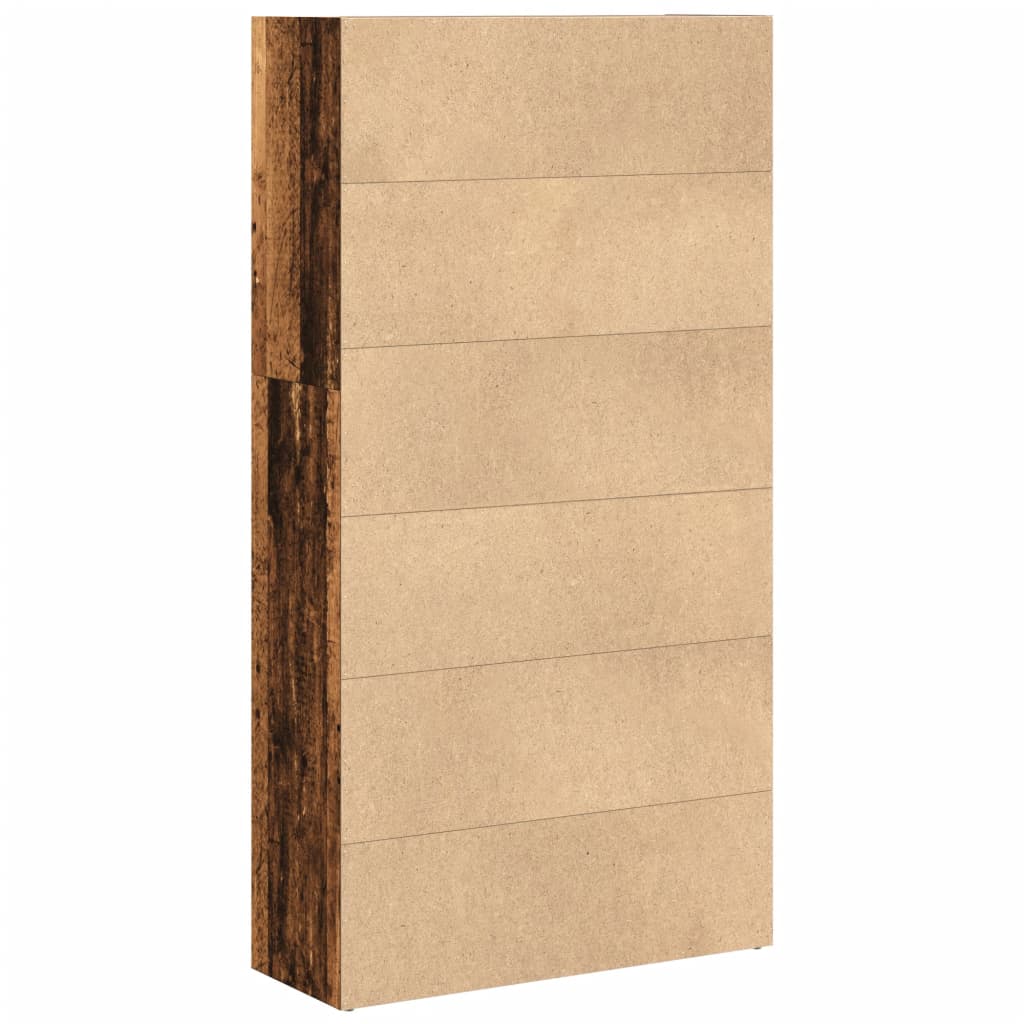 bogreol 80x30x152 cm konstrueret træ gammelt trælook