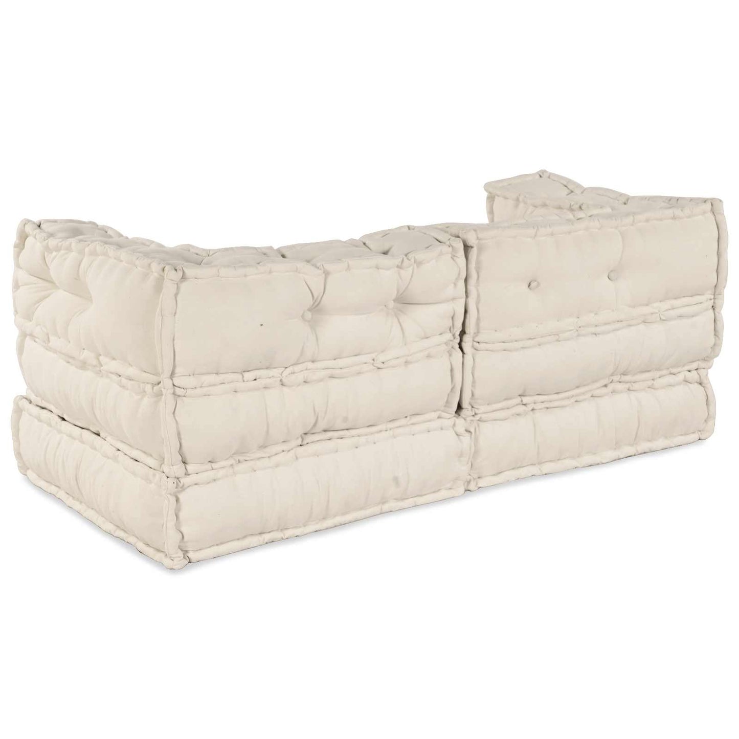 Modulssofa Enhed 2 stk. Stof Cremefarvet 140 x 70 x 56 cm