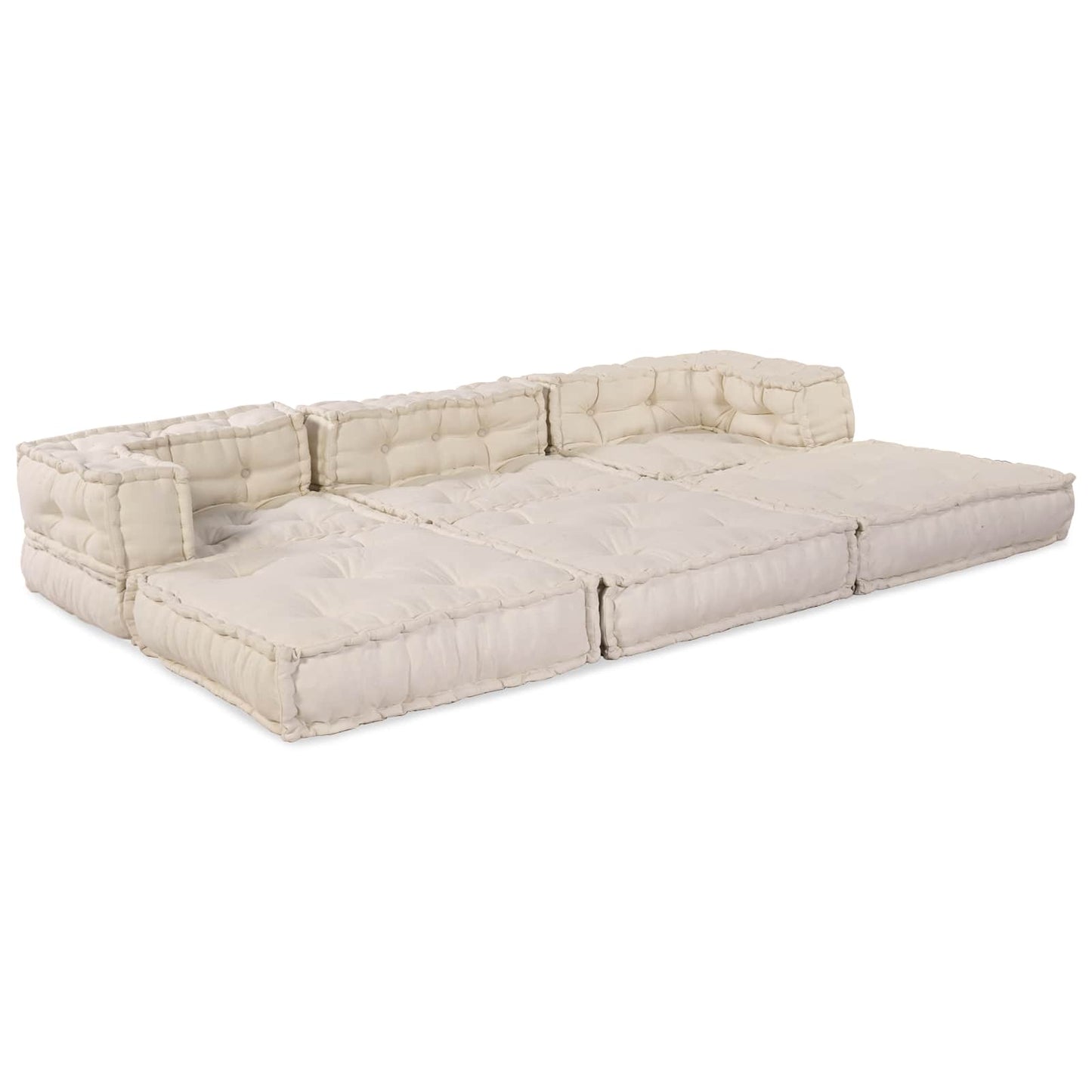Modulssofa Enhed Stof Cremefarvet 210 x 70 x 56 cm