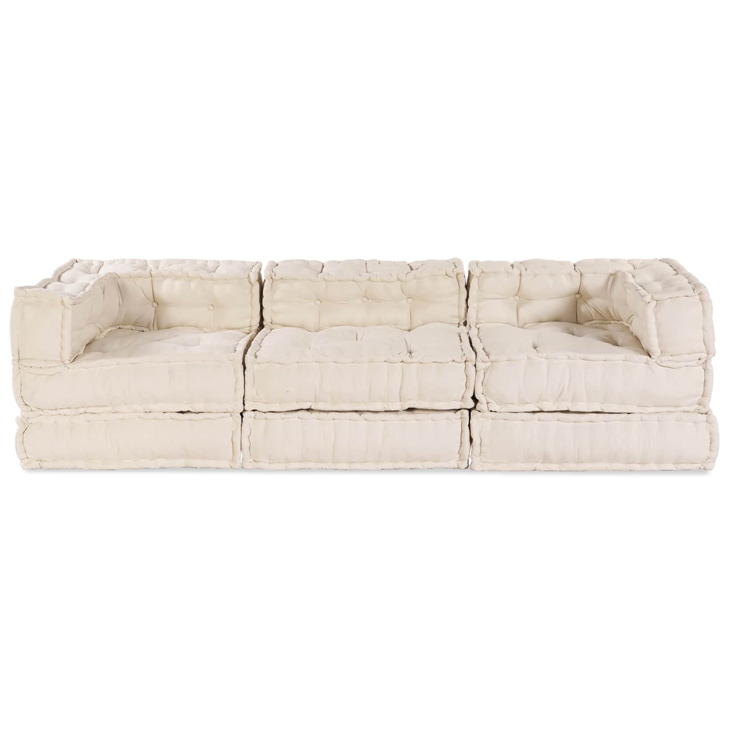 Modulssofa Enhed Stof Cremefarvet 210 x 70 x 56 cm