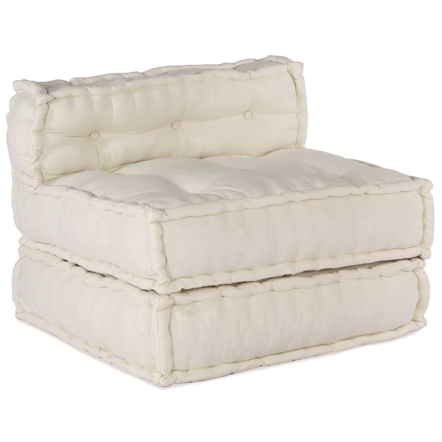 Modulssofa Enhed Stof Cremefarvet 210 x 140 x 56 cm
