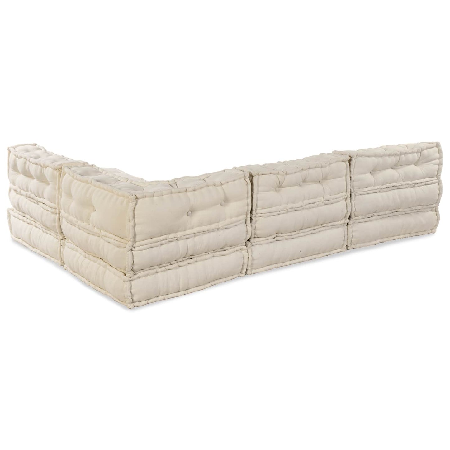Modulssofa Enhed Stof Cremefarvet 210 x 140 x 56 cm