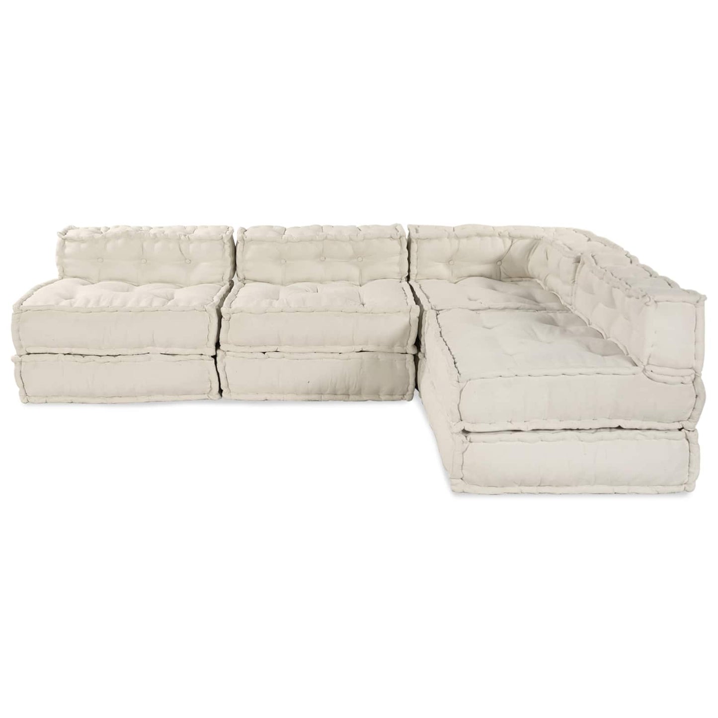 Modulssofa Enhed Stof Cremefarvet 210 x 140 x 56 cm