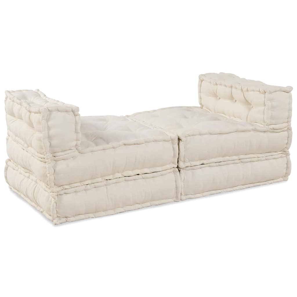 Modulssofa Enhed Stof Cremefarvet 210 x 140 x 56 cm