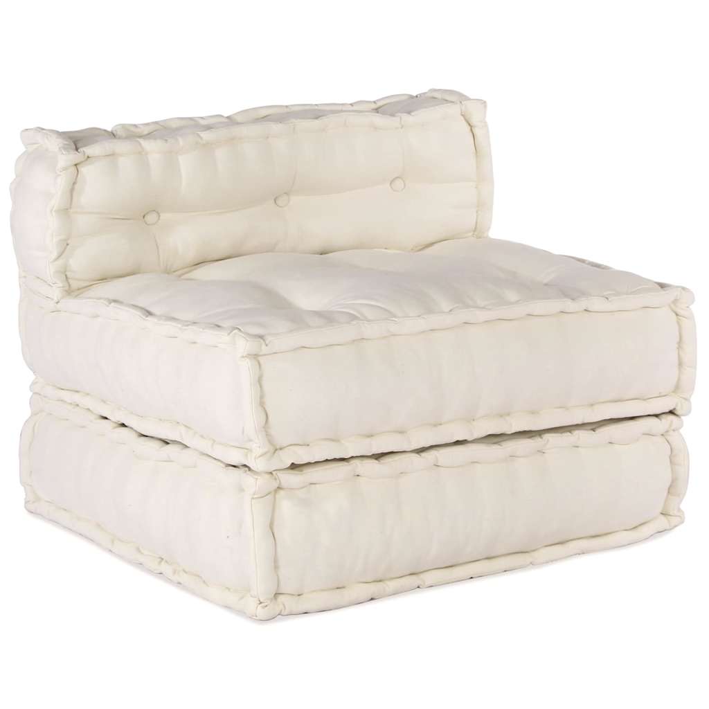 Modulssofa Enhed Stof Cremefarvet 210 x 140 x 56 cm