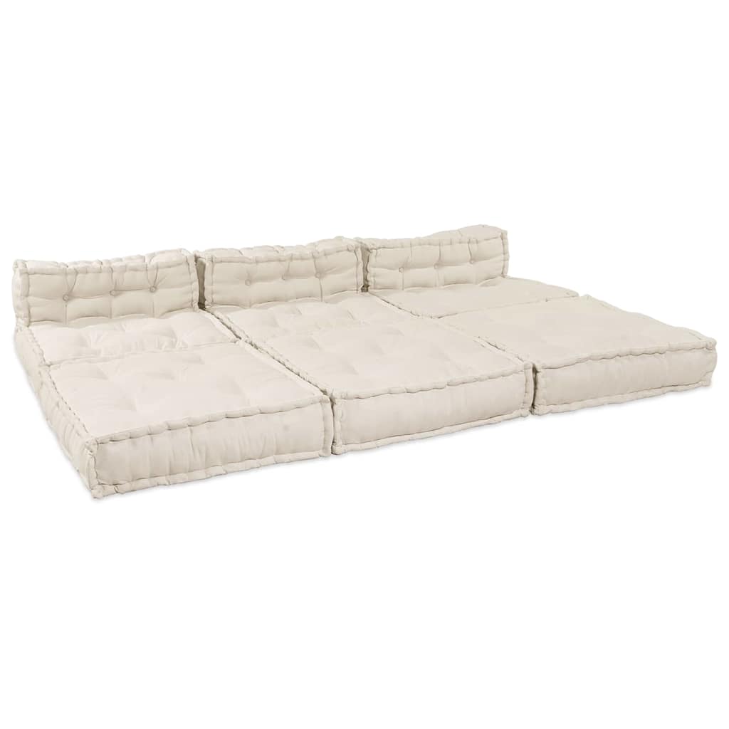 Modulssofa Enhed Stof Cremefarvet 210 x 140 x 56 cm