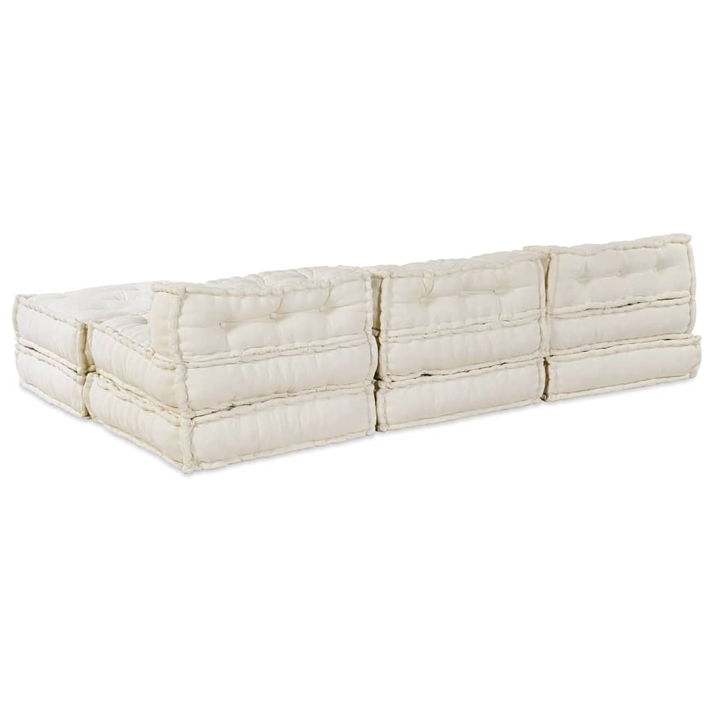 Modulssofa Enhed Stof Cremefarvet 210 x 140 x 56 cm