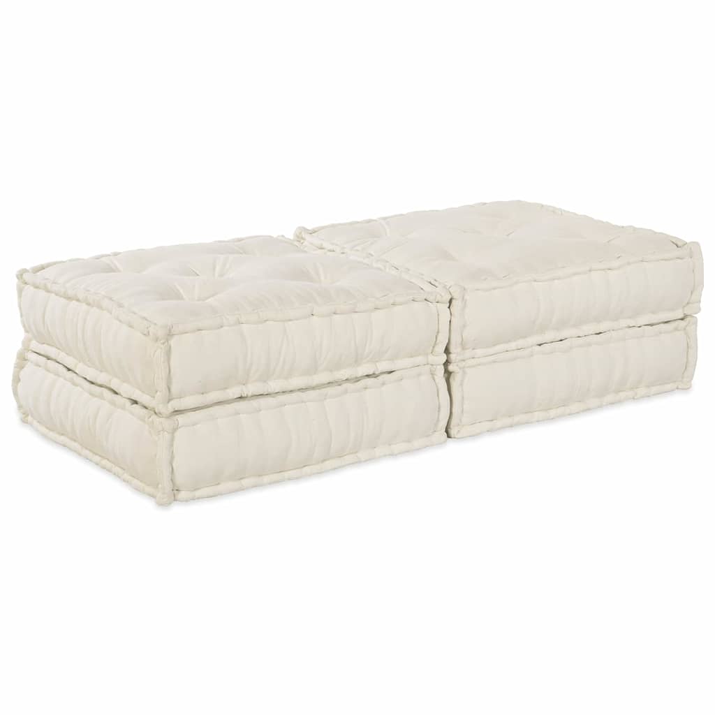 Modulssofa Enhed 2 stk. Stof Cremefarvet 140 x 70 x 36 cm