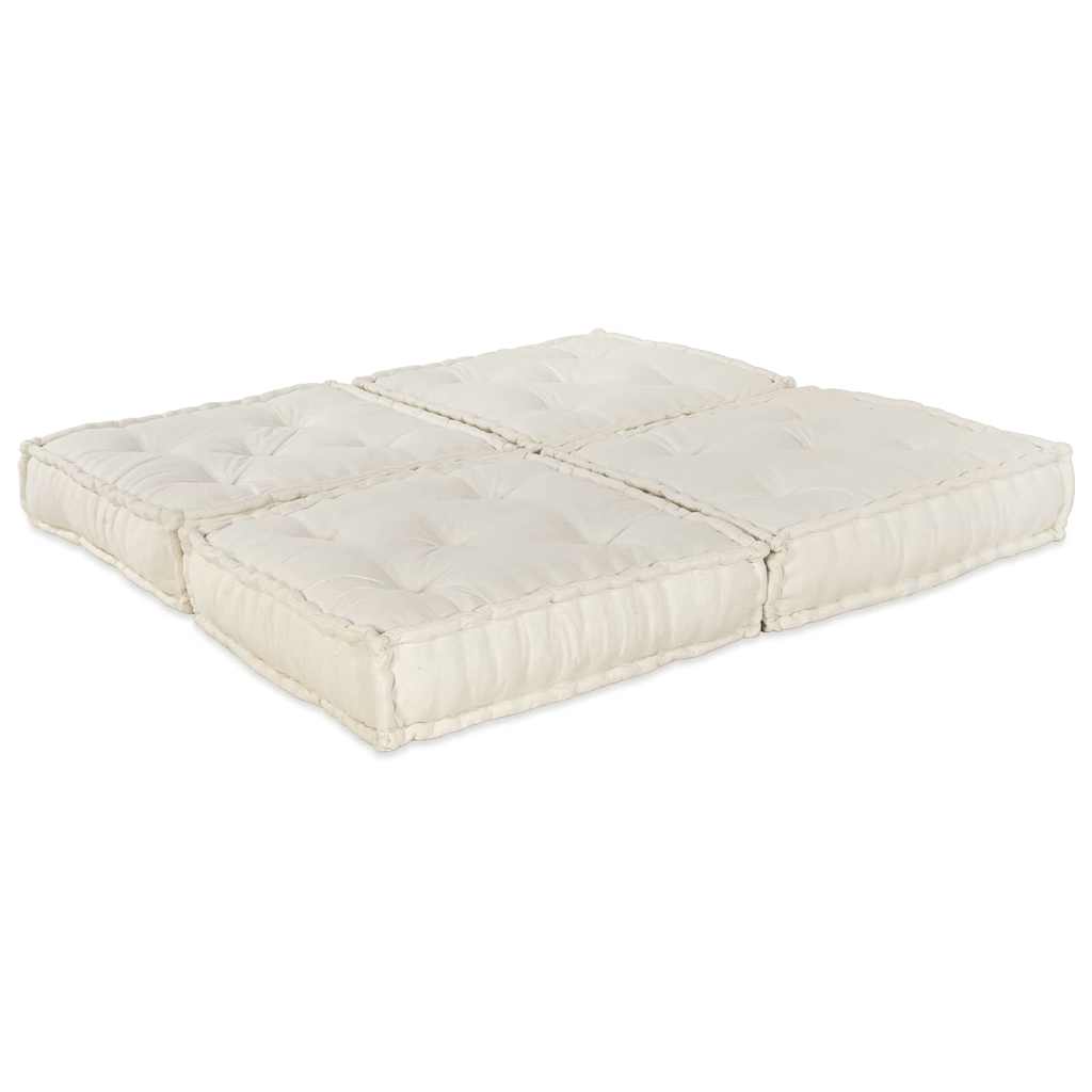 Modulssofa Enhed 2 stk. Stof Cremefarvet 140 x 70 x 36 cm