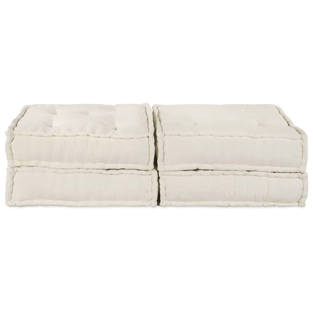 Modulssofa Enhed 2 stk. Stof Cremefarvet 140 x 70 x 36 cm