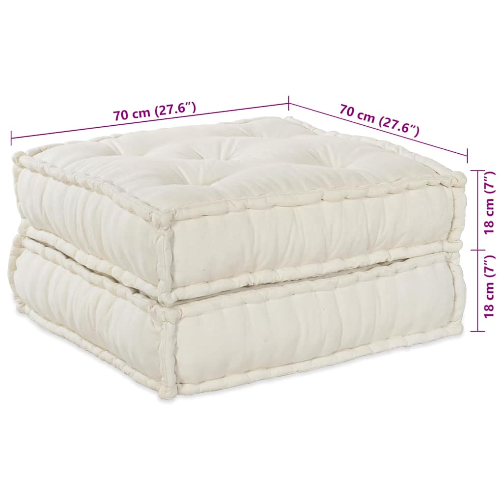 Modulssofa Enhed 2 stk. Stof Cremefarvet 140 x 70 x 36 cm