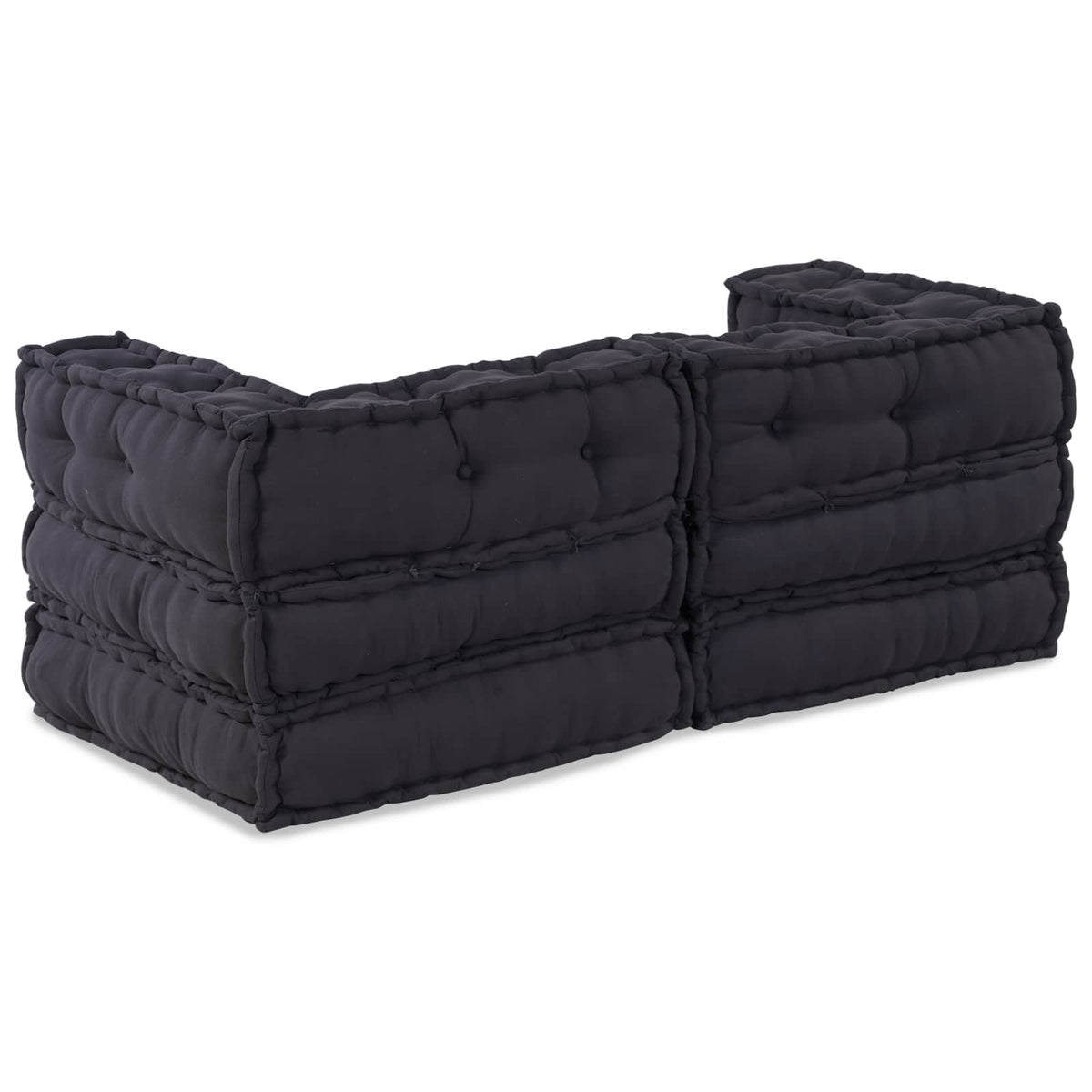 Modulssofa Enhed 2 stk. Stof Antracit 140 x 70 x 56 cm