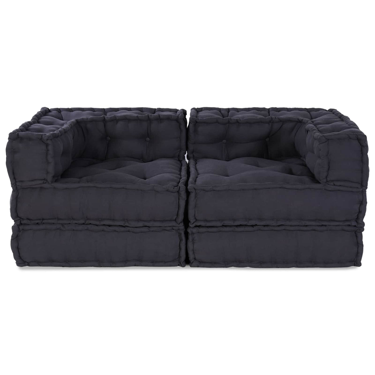 Modulssofa Enhed 2 stk. Stof Antracit 140 x 70 x 56 cm