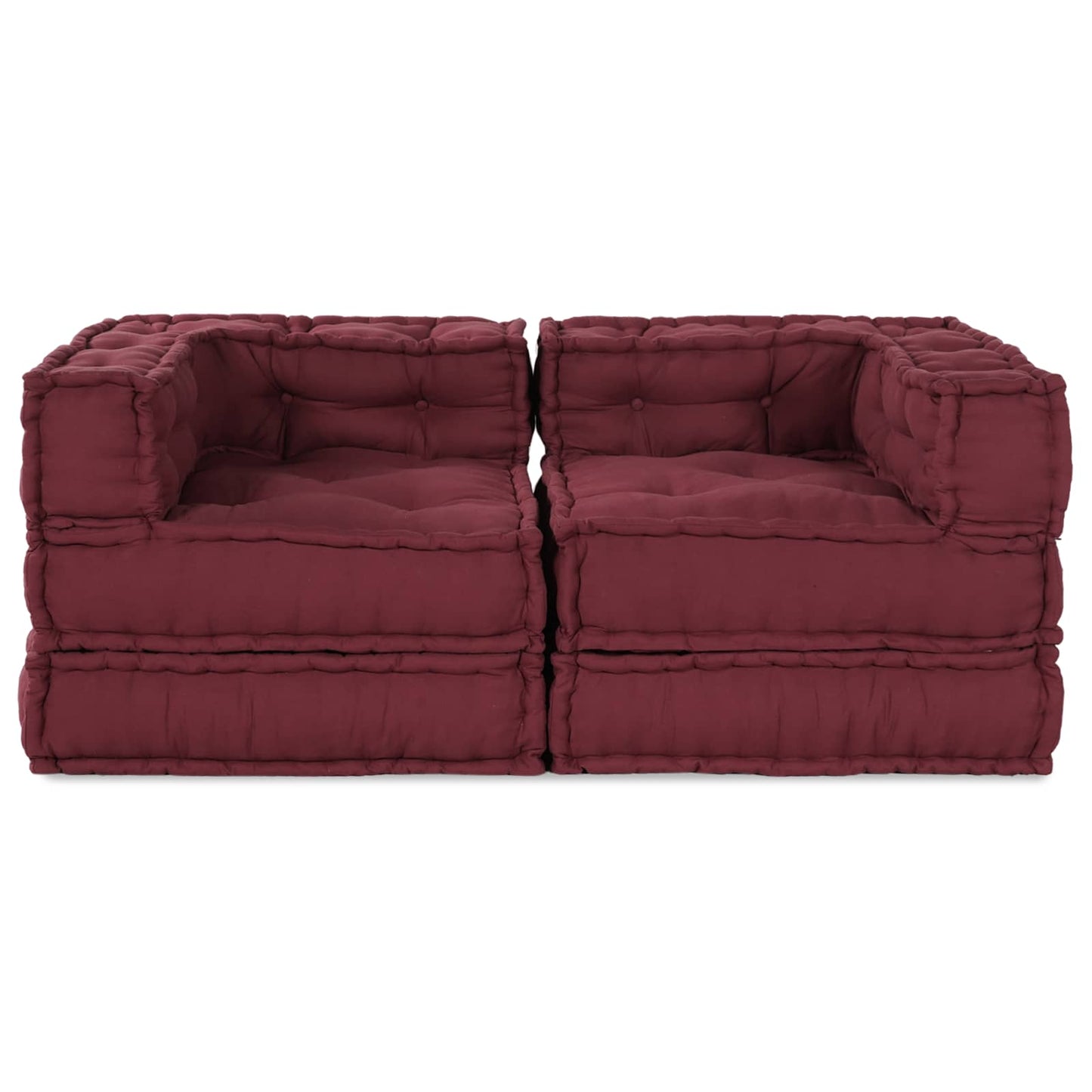 Modulssofa Enhed 2 stk. Stof Bordeaux 140 x 70 x 56 cm