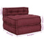 Modulssofa Enhed Stof Bordeaux 210 x 140 x 56 cm