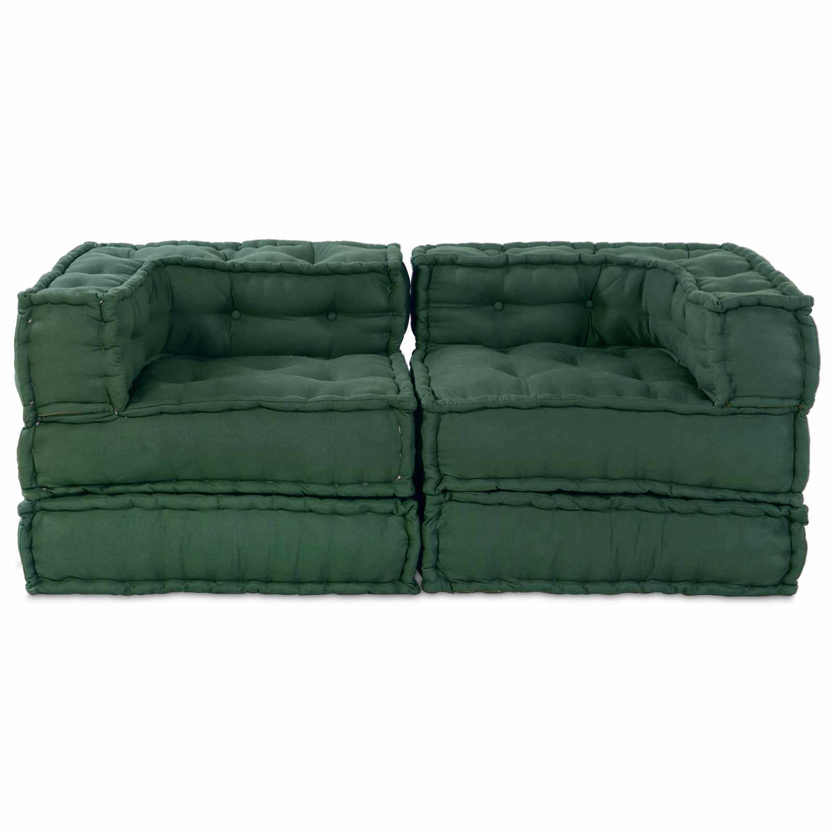 Modulssofa Enhed 2 stk. Stof Grøn 140 x 70 x 56 cm
