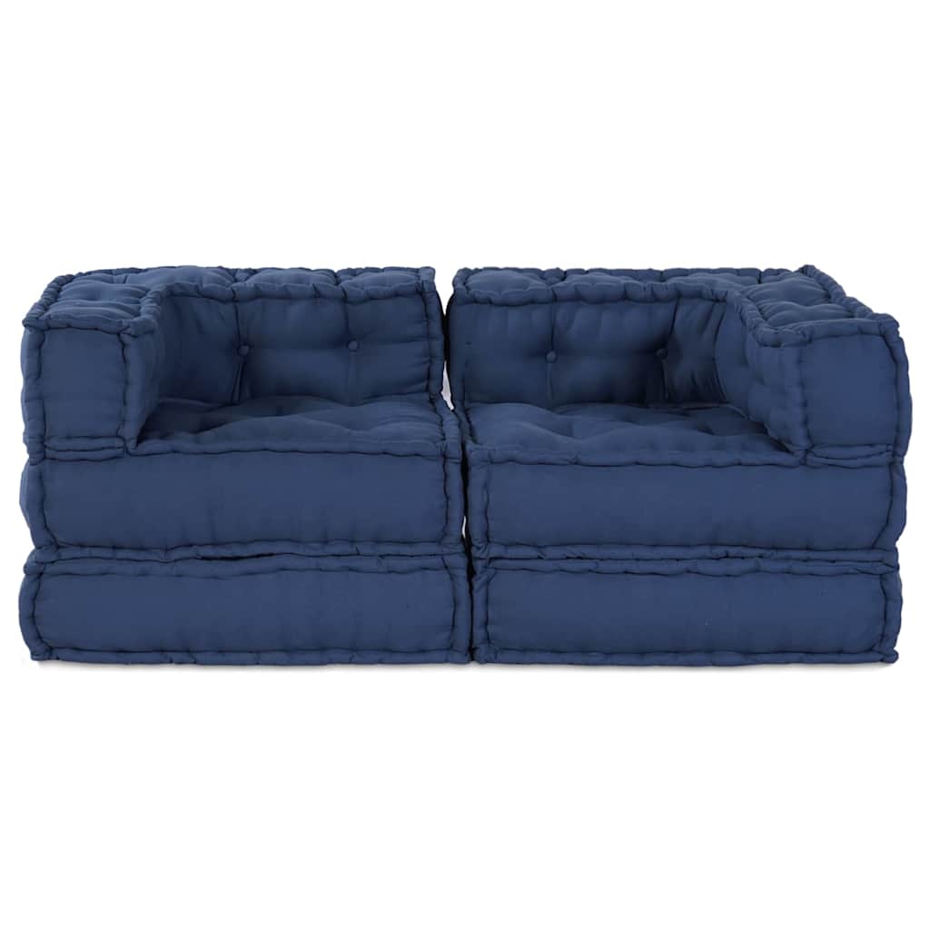 Modulssofa Enhed 2 stk. Stof Indigo 140 x 70 x 56 cm